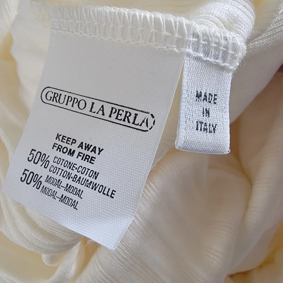 Vintage La Perla Joelle Cream Ribbed Loungewear Slip | Size Small NWOT - Picture 13 of 14